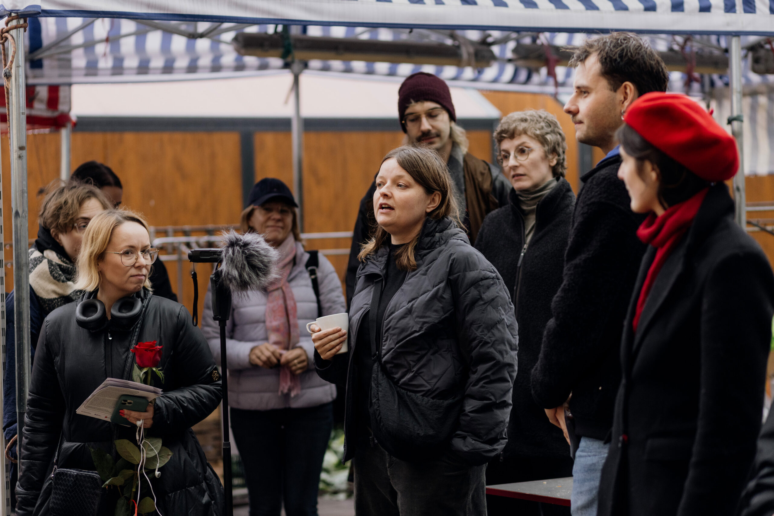 Głosy Grochowa → oprowadzanie po instalacji dźwiękowej na Bazarze Szembeka